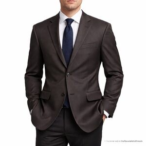 Pronto Uomo Couture Men’s Wool Blazer 36R Super 120’s Dark Brown Pinstripe